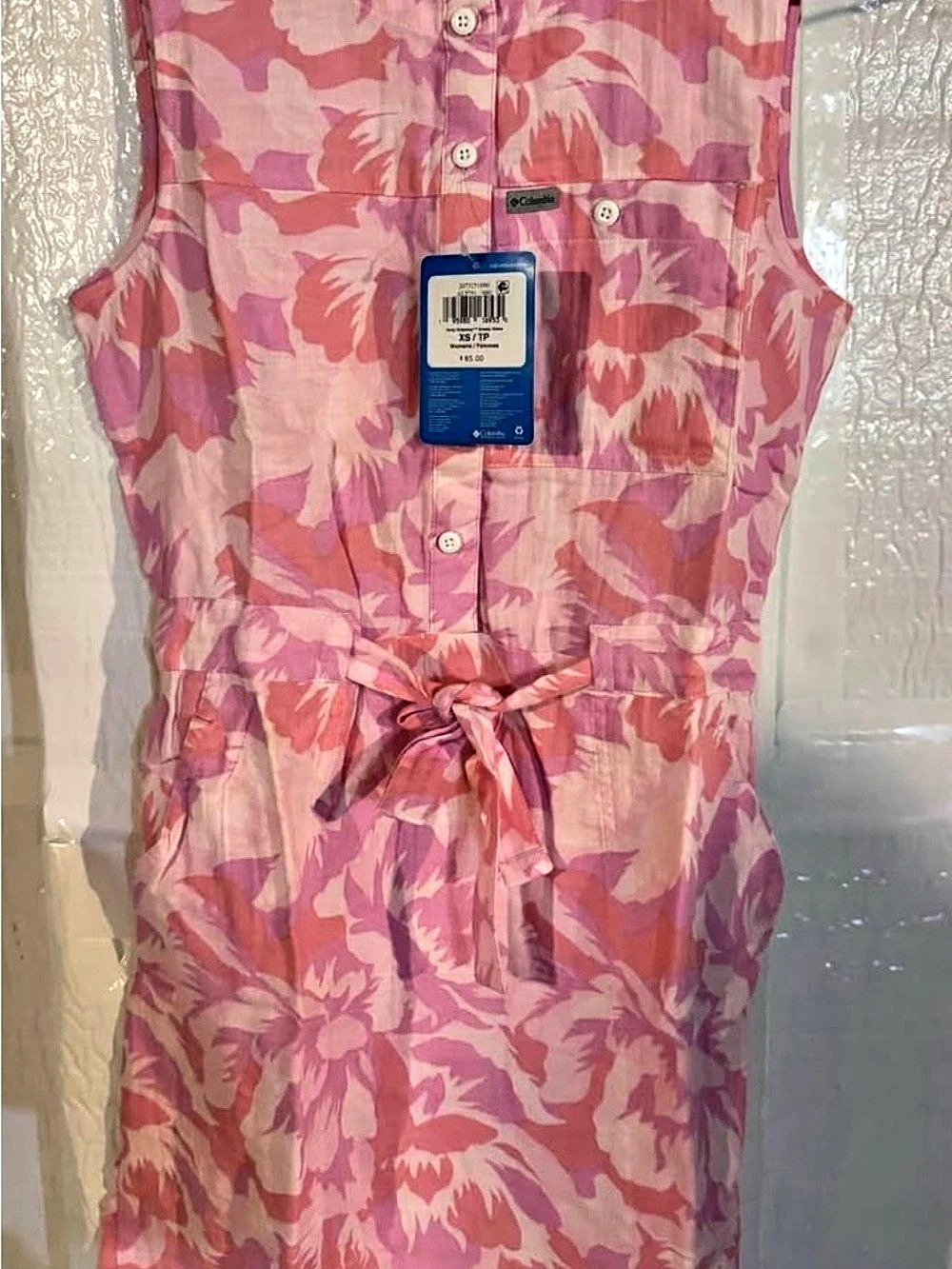 Columbia Holly Hideaway Breezy Dress Floral Mini Pink & White XS NWT